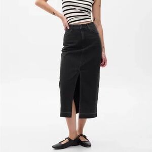 GAP Black Pencil Denim Skirt